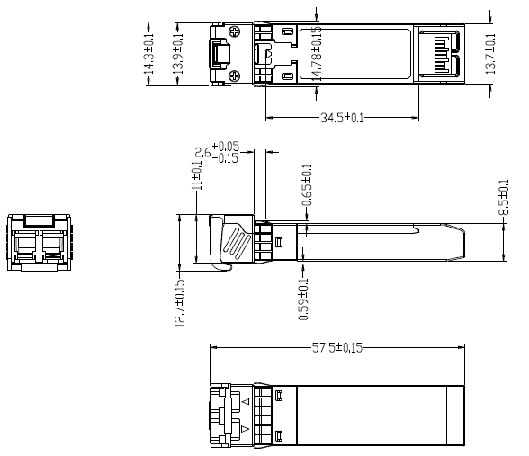 SFP-10G-IR-2 10Gbps 1310nm 2KM SFP  Optical Transceiver